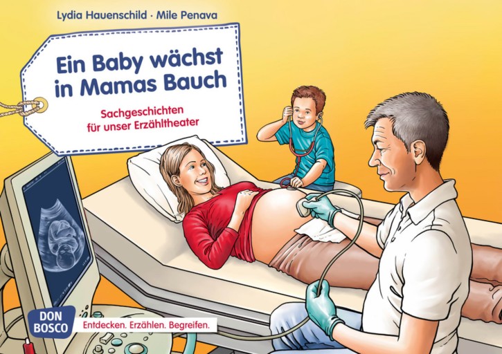 Ein Baby wächst in Mamas Bauch. Kamishibai Bildkartenset