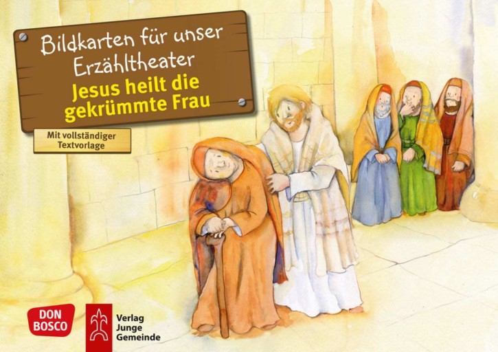 Jesus heilt die gekrümmte Frau. Kamishibai Bildkartenset