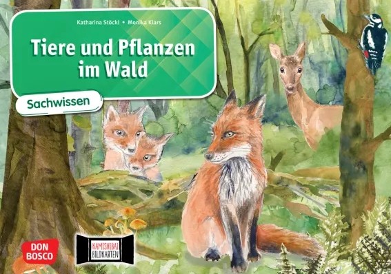 Tiere und Pflanzen im Wald. Kamishibai Bildkartenset