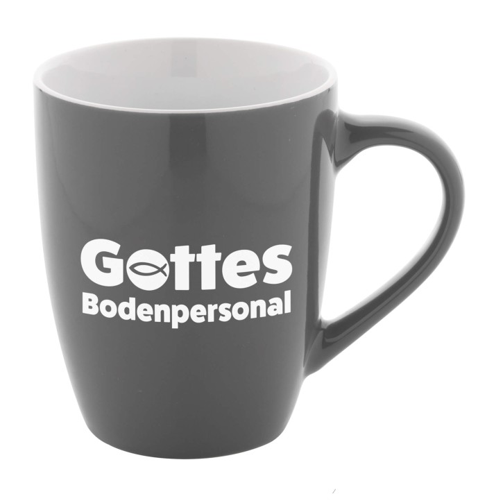 Keramiktasse "Gottes Bodenpersonal"