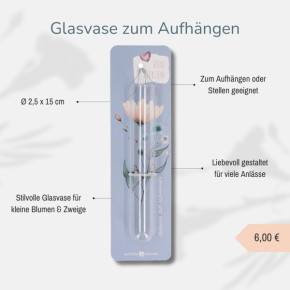 Glasvase zum Aufhängen - Von Herzen