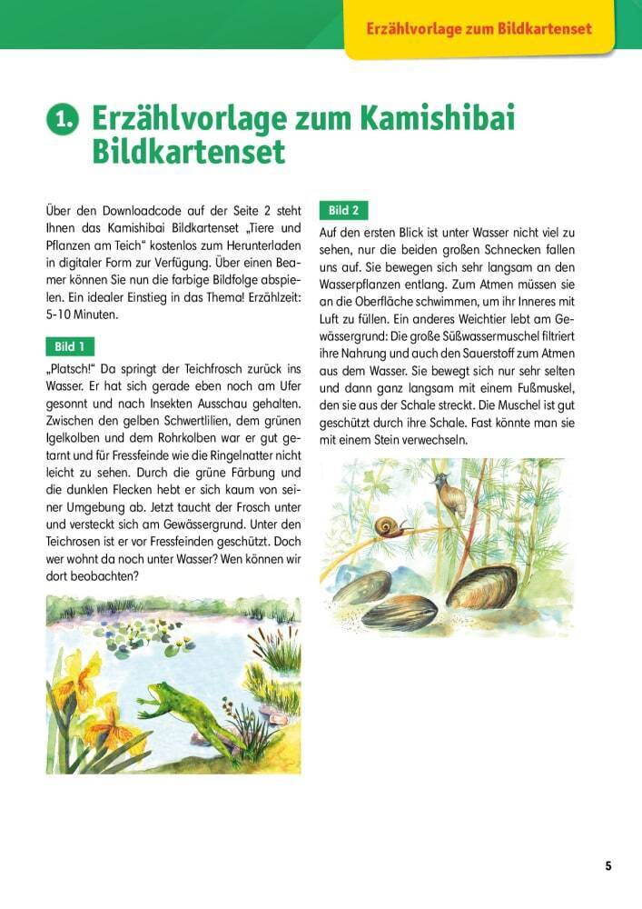 Arbeitsmaterial Grundschule. Sachunterricht: Tiere und Pflanzen am Teich., m. 1 Beilage