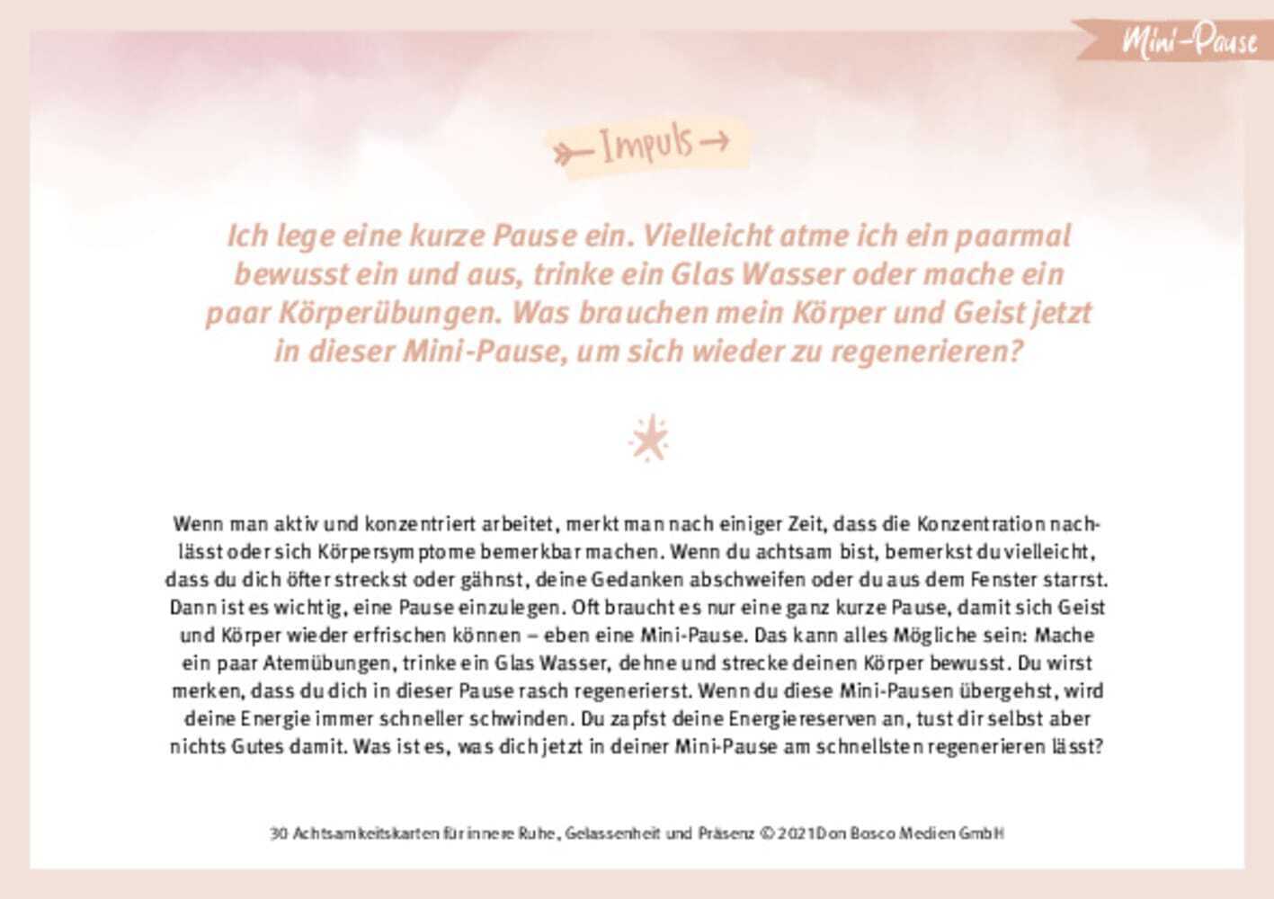 30 Achtsamkeitskarten für innere Ruhe, Gelassenheit und Präsenz