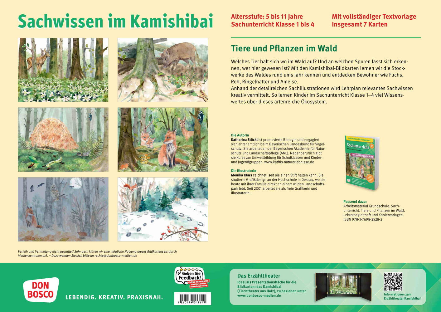 Tiere und Pflanzen im Wald. Kamishibai Bildkartenset