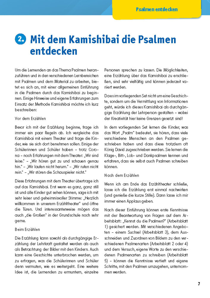 Arbeitsmaterial Grundschule. Religionsunterricht. Gottesbilder mit Psalmen entdecken und erleben, m. 1 Beilage