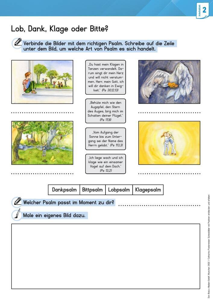 Arbeitsmaterial Grundschule. Religionsunterricht. Gottesbilder mit Psalmen entdecken und erleben, m. 1 Beilage