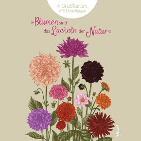 4er-Set Grußkarten »Blumen sind das Lächeln der Natur«